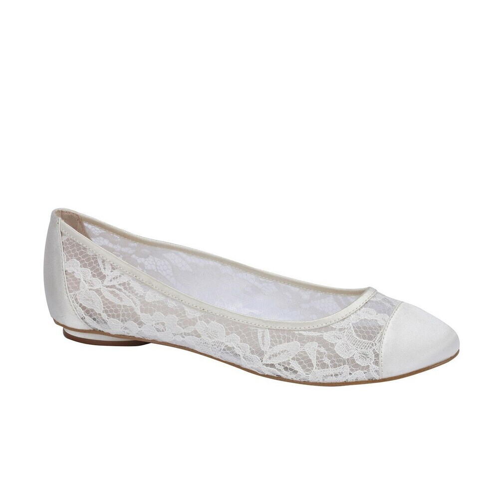 Pink Paradox London Sweetie Ballet Flat Women's 5 Ivory Floral Slip On ZOGG2377